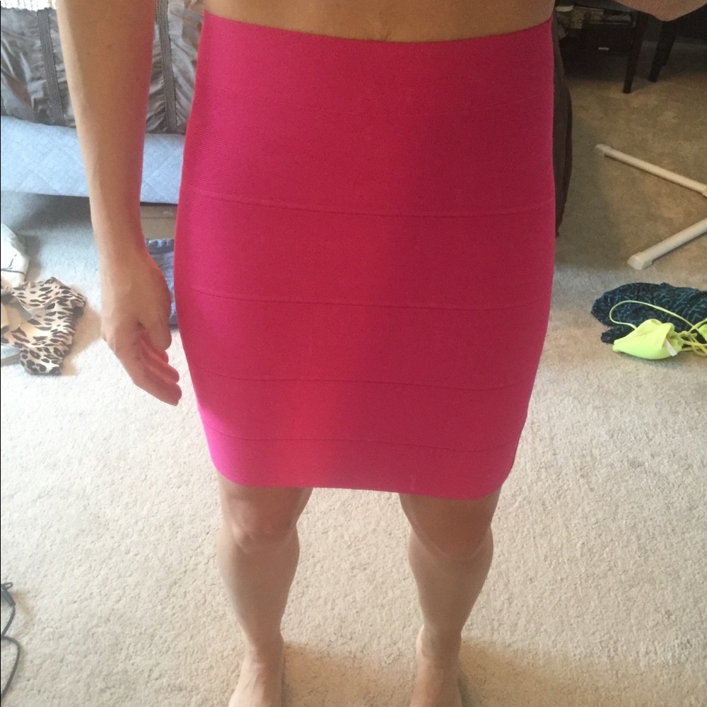 Bright pink BCBG max azria bandage skirt S